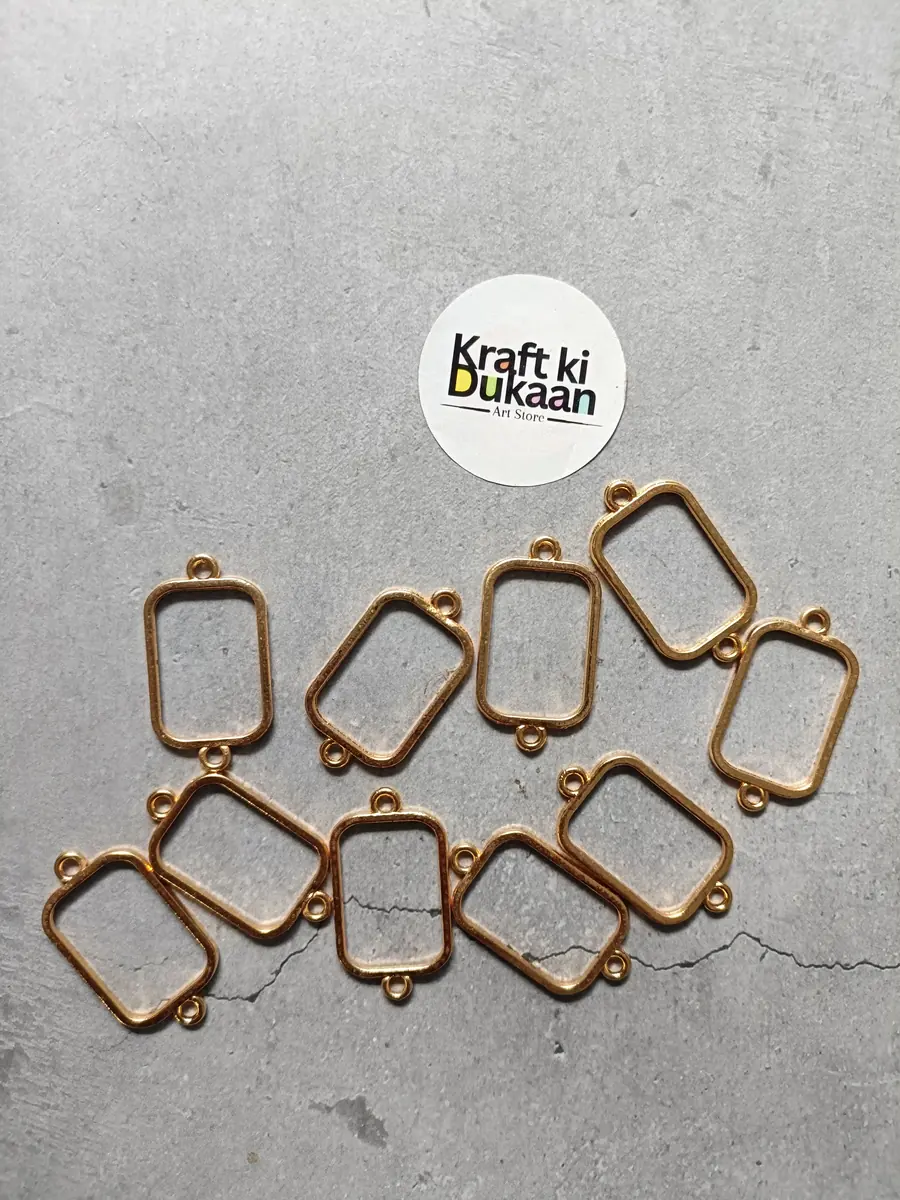 Curve Rectangle Plain Bracelet Bezel 10pc set
