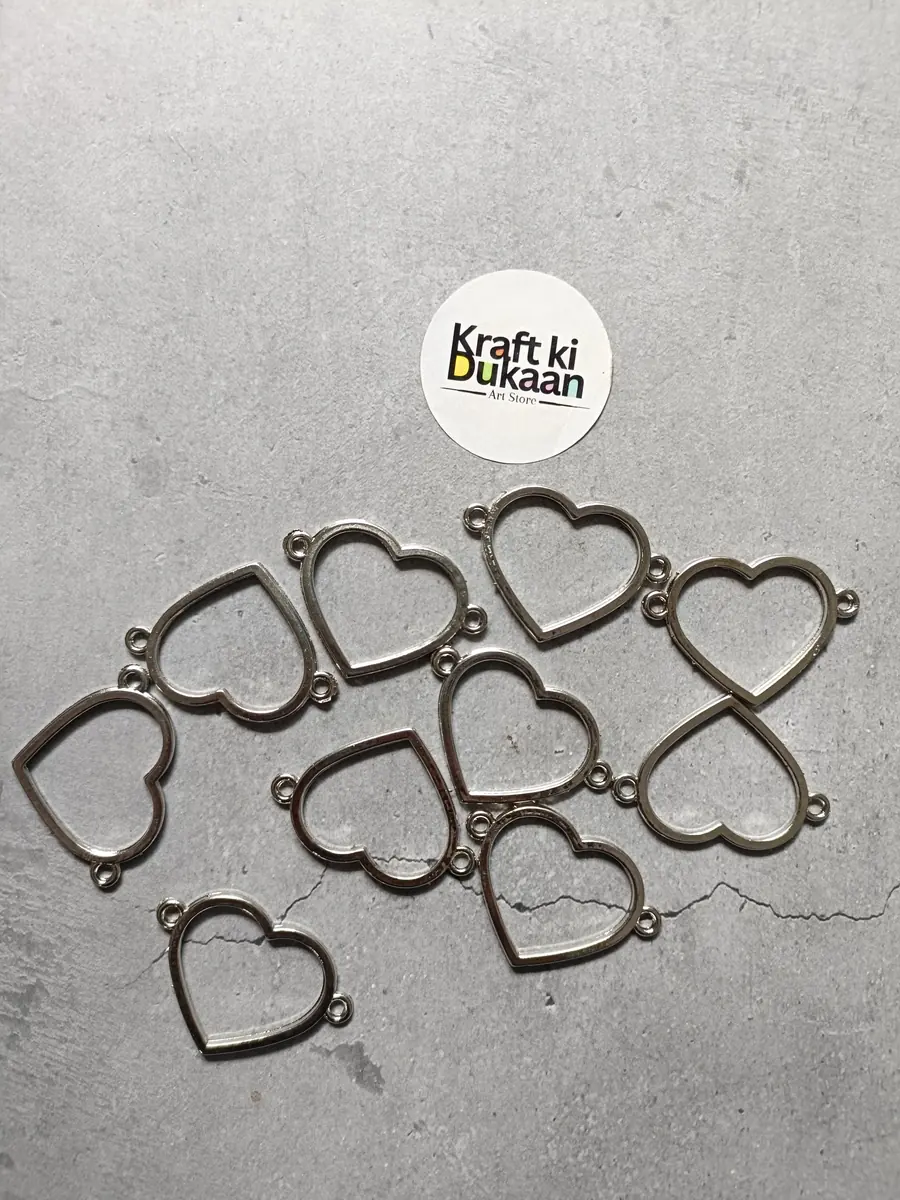 Heart Plain Bracelet Bezel 10pc set