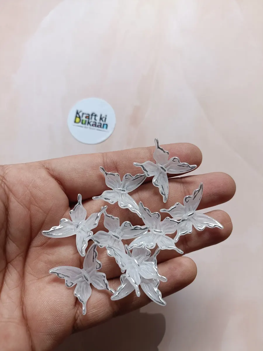 Silver Butterfly Beads Pack of 25