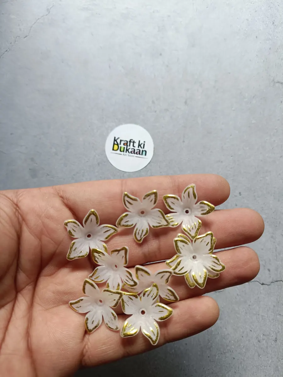 5 Kali Golden Flower Beads Pack of 50