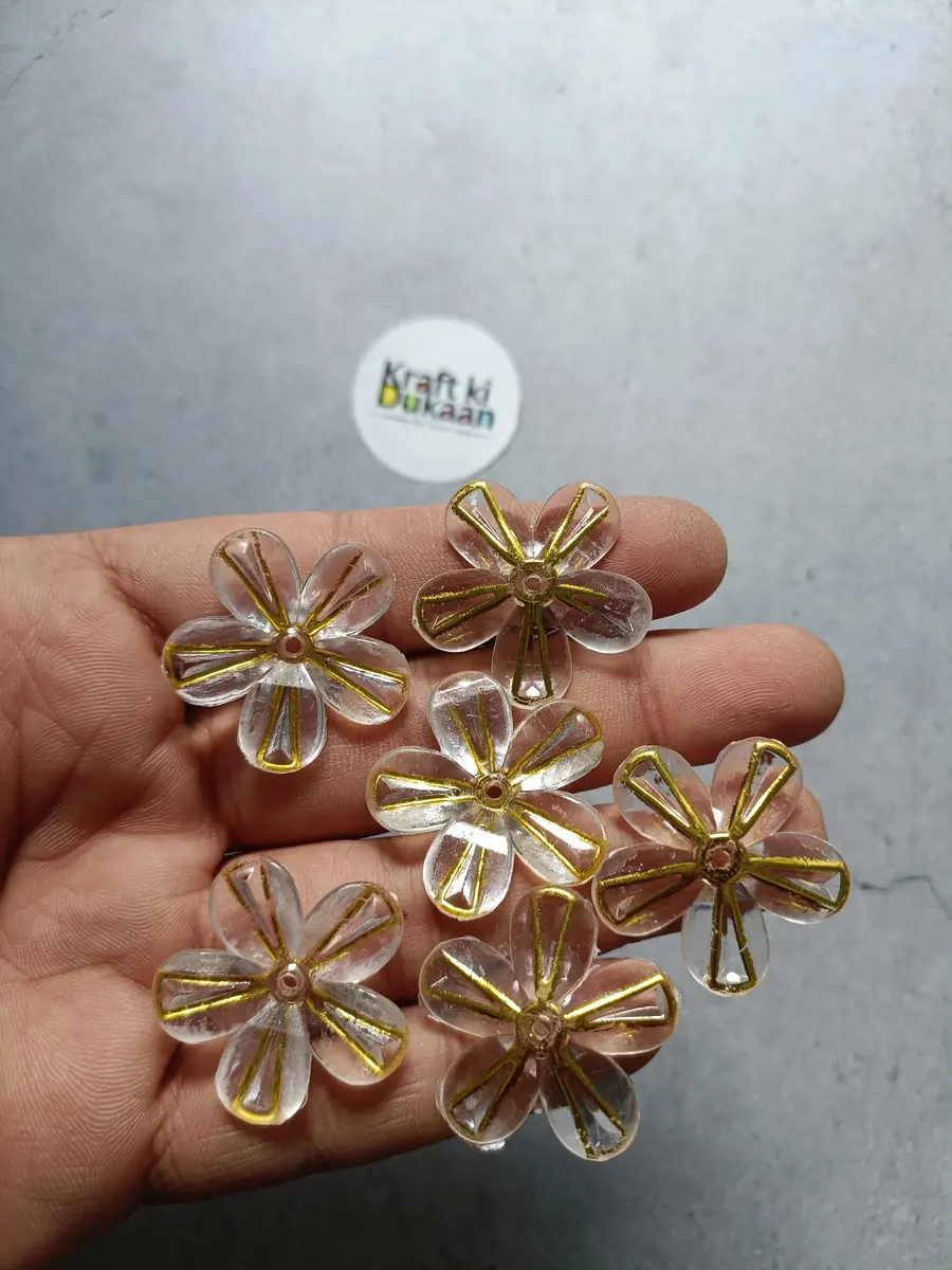 5 Kali Golden Flower Beads Pack of 25