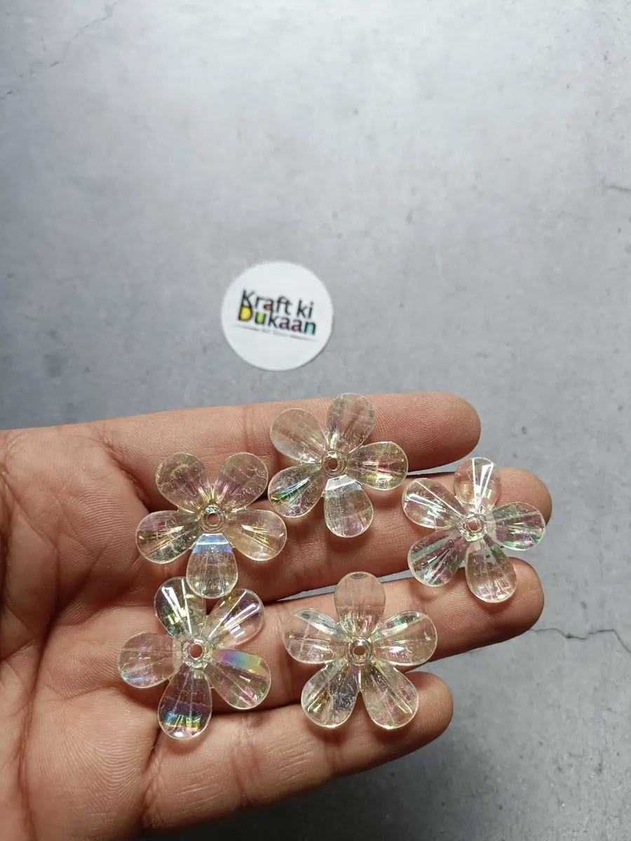 5 Kali Rainbow Flower Beads Pack of 25