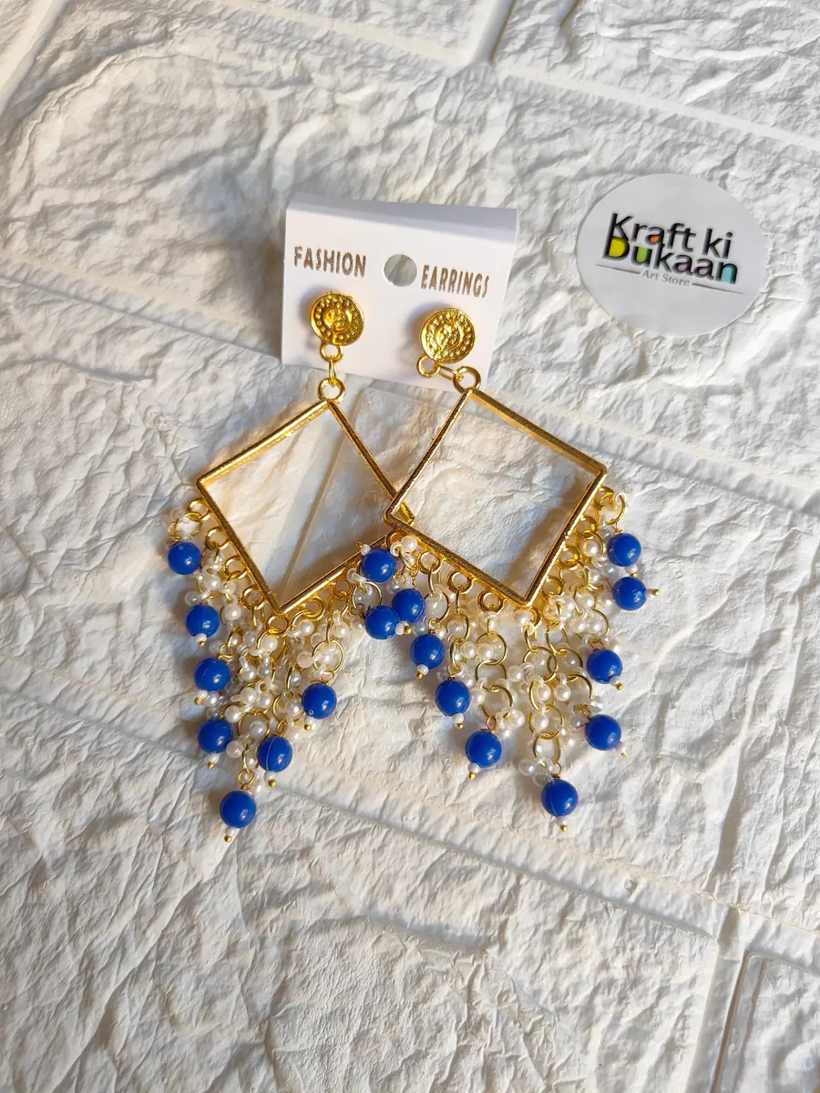Premium Gold Colourful Long Jhumka