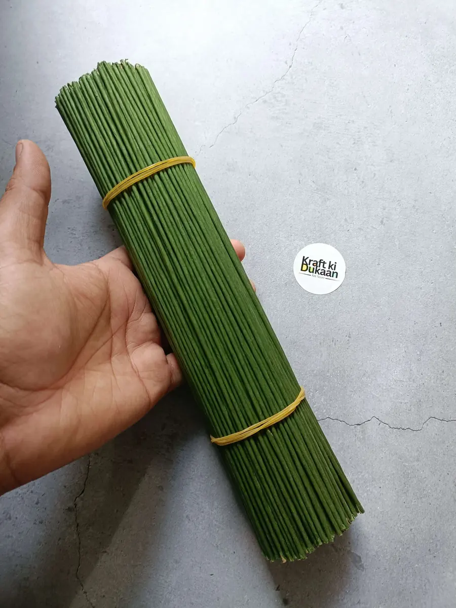 Floral Tape Coated Green Wire Thick Sticks Pack of 10